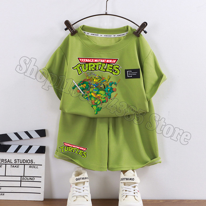 Kids Outdoor Ninja Set - Teenage Mutant Ninjas Turtles T-Shirt-Shorts-Set für