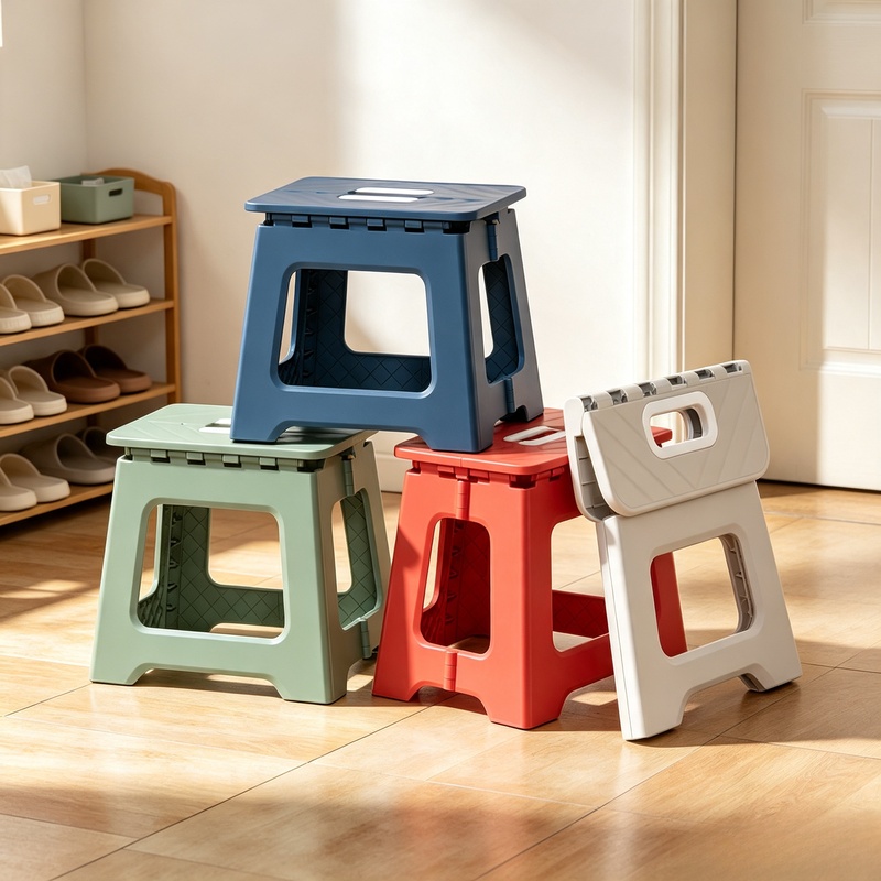 Kids Outdoor Folding Chair - 2026 Neuer Verstärkter Klappbarer Kunststoff-Sattelhocker Tragbarer