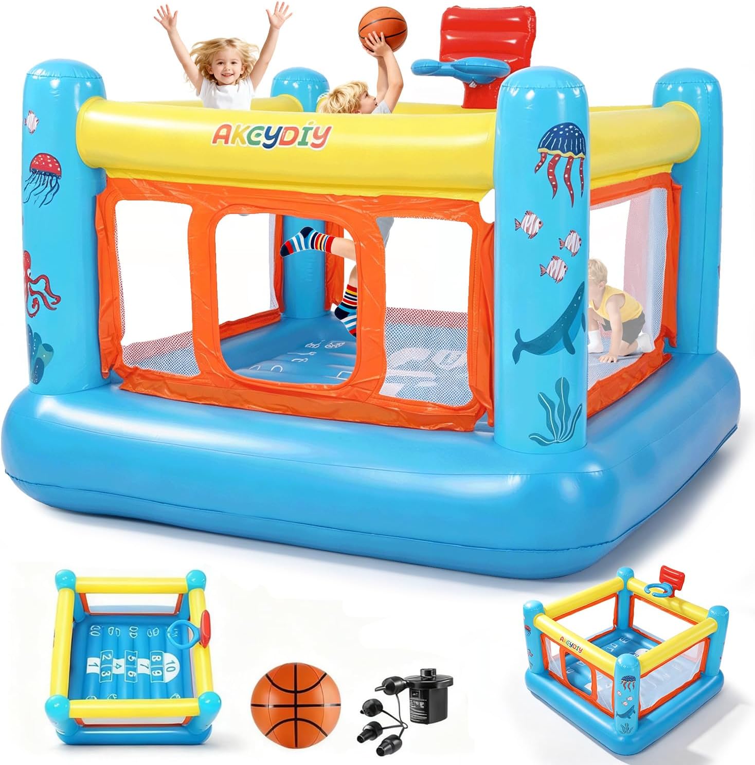 Kids Outdoor Basketball - Hüpfburg, PVC Aufblasbare Hüpfburg für Kinder