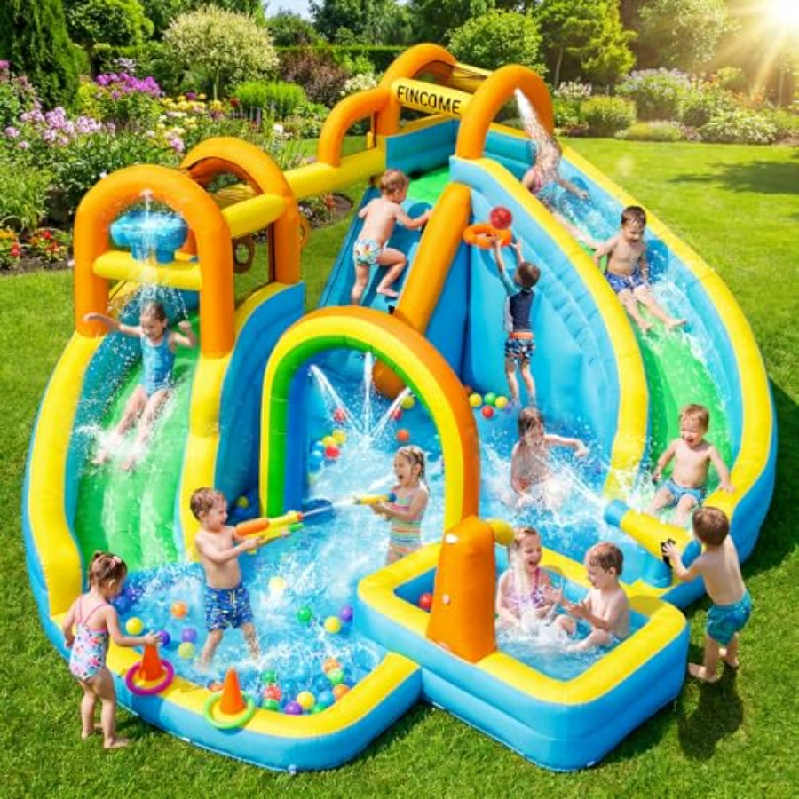 Kids Outdoor Basketball - Aufblasbare Wasserrutsche für Kinder im Garten