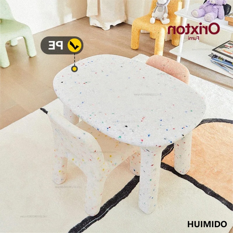 Kids Outdoor Furniture Set - Kinder-Schreibtisch- und Stuhl-Set mit Rückenlehne, niedriger