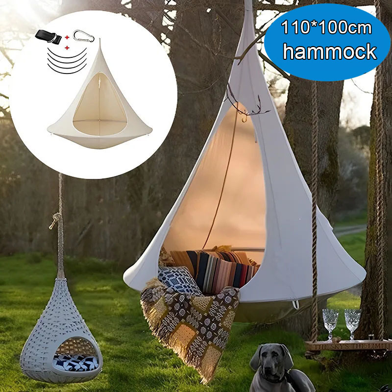 Kids Outdoor Hammock - Wasserdichte Outdoor-Hängematte Doppel-Kakoon Hängesessel Tragfähigkeit 80KG