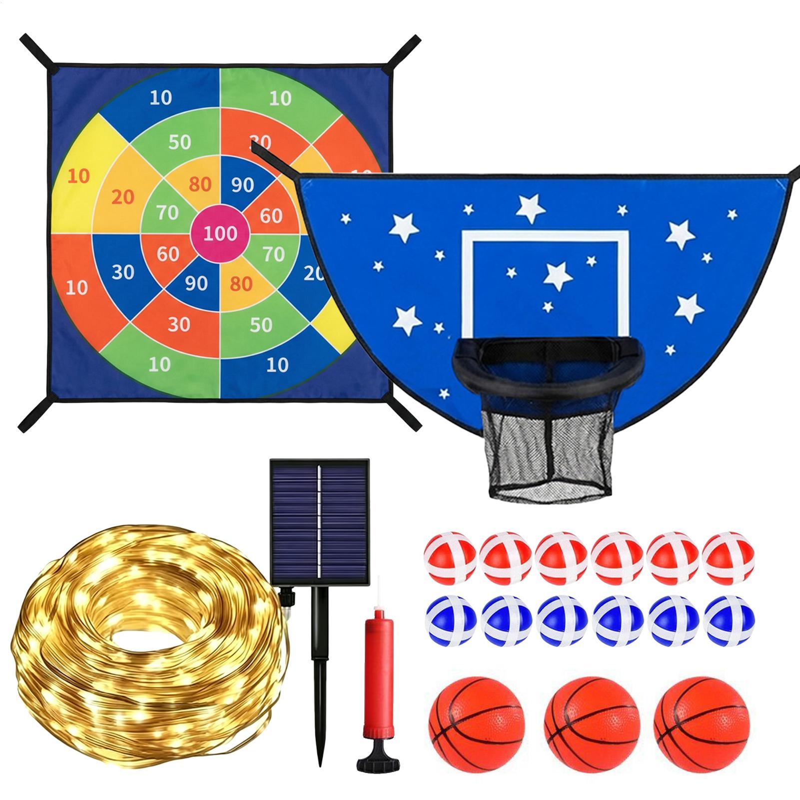 Kids Outdoor Basketball - Basketballkorb für Trampolin mit Dartboard, lustiger