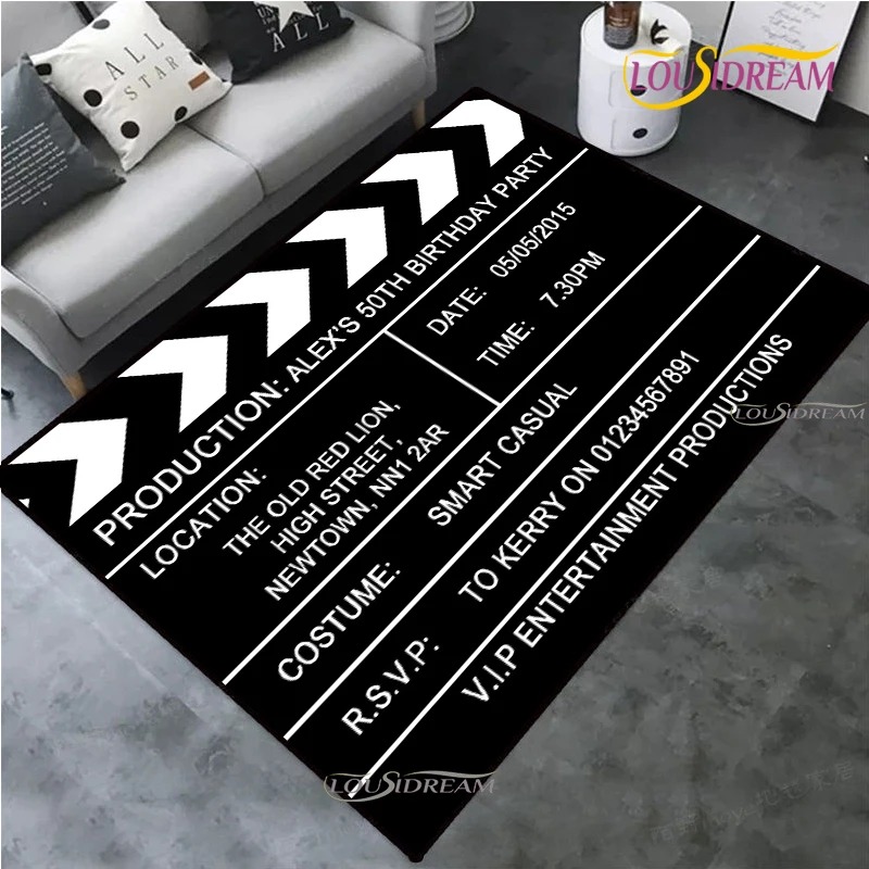 Kids Outdoor Movies - Vintage-Projektor-Thema, Filmnacht, Filmklappe, Retro-Kino-Atmosphäre, Tisch-Kino-Teppich, Küchentür,