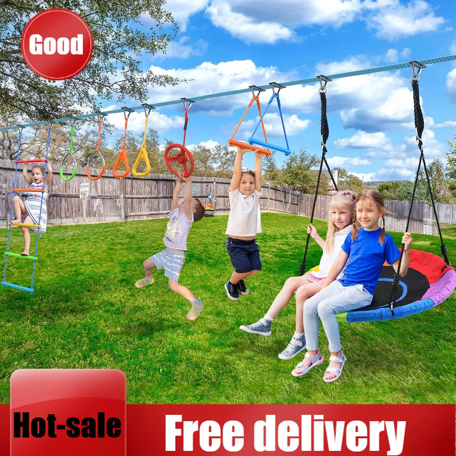 Kids Outdoor Ninja Set - Aktionspreis: Hapfan 50 FT Ninja Warrior