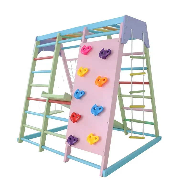Kids Outdoor Gym Equipment - Kinder-Klettergerüst aus Holz für drinnen mit