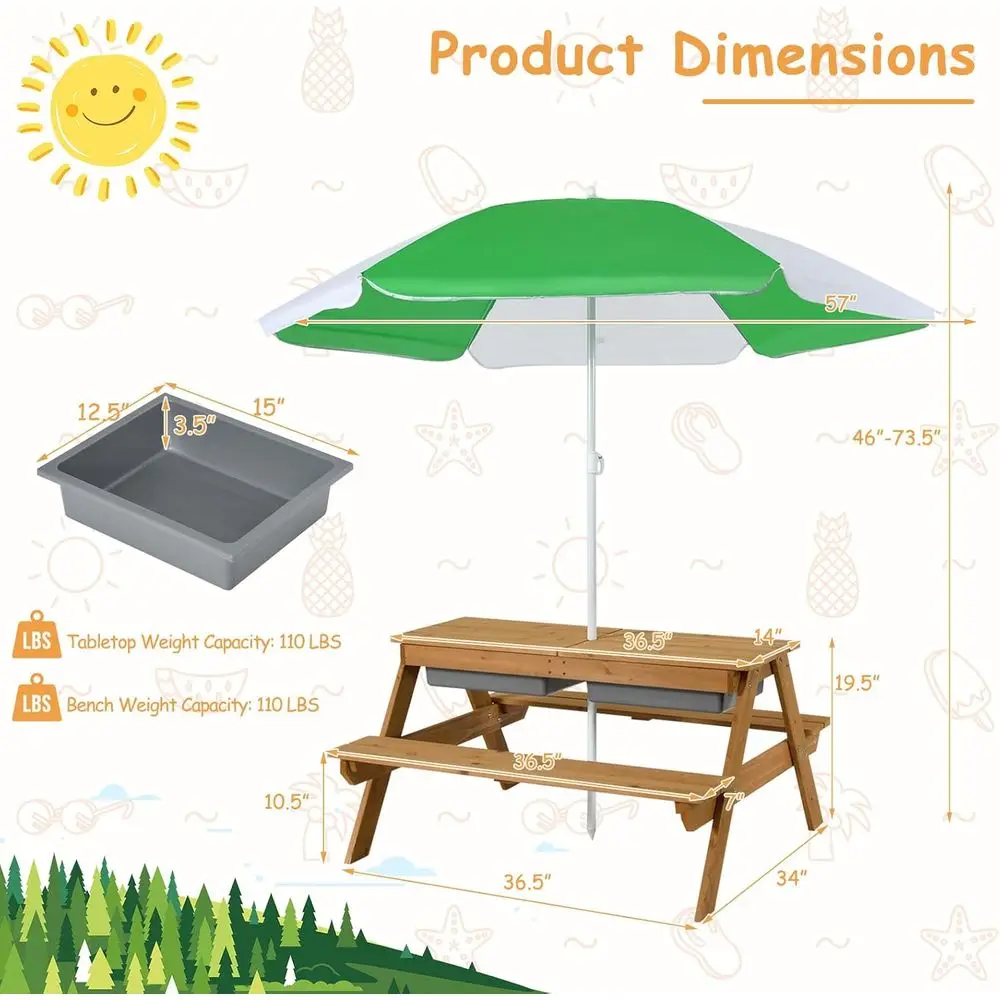 4-in-1 Holz-Sand- und Wasserti – Kids Outdoor Furniture Set Bewertung und Preis