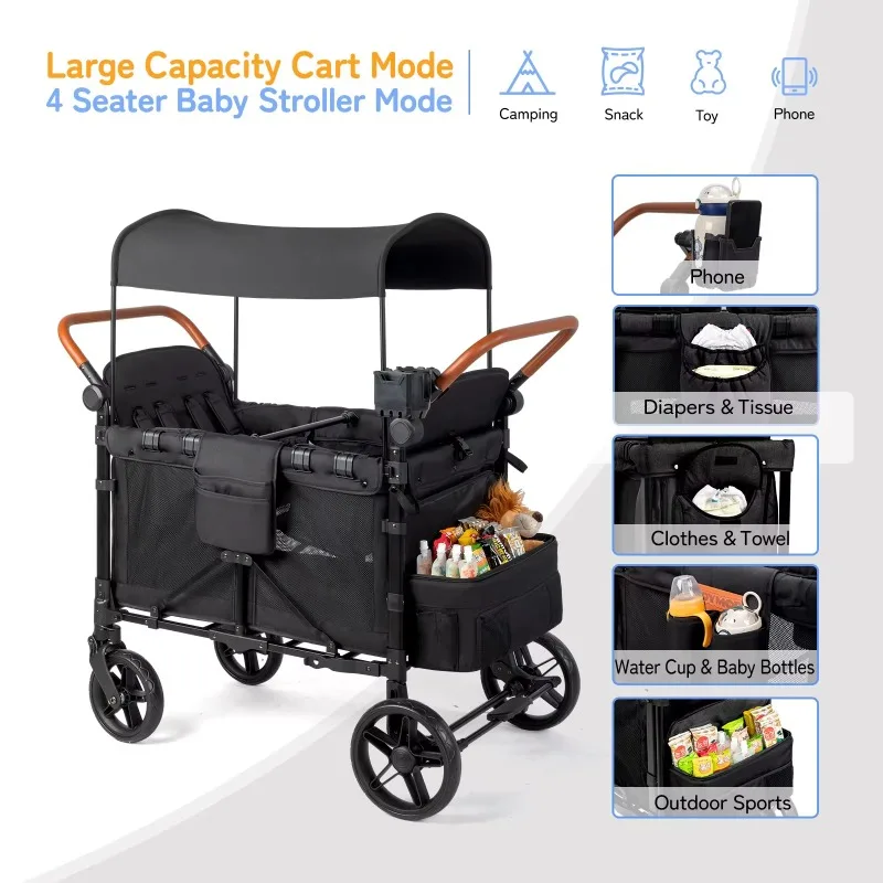 Outdoor-Wagenwagen, 4-Sitzer,  – Kids Outdoor Wagon Bewertung und Preis