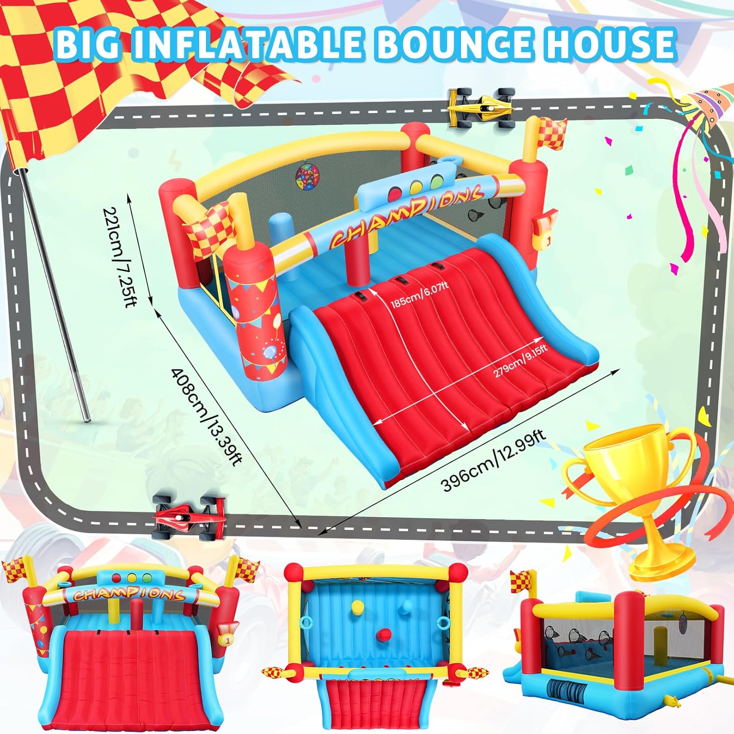 Großes Aufblasbares Hüpfhaus f – Kids Outdoor Games Bewertung und Preis