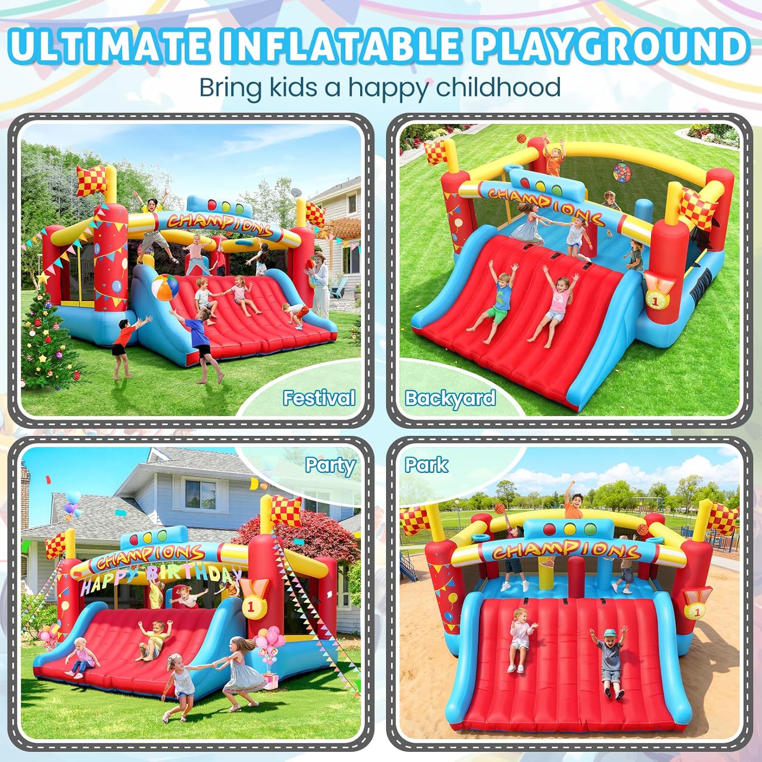 Großes Aufblasbares Hüpfhaus f – Kids Outdoor Games Bewertung und Preis