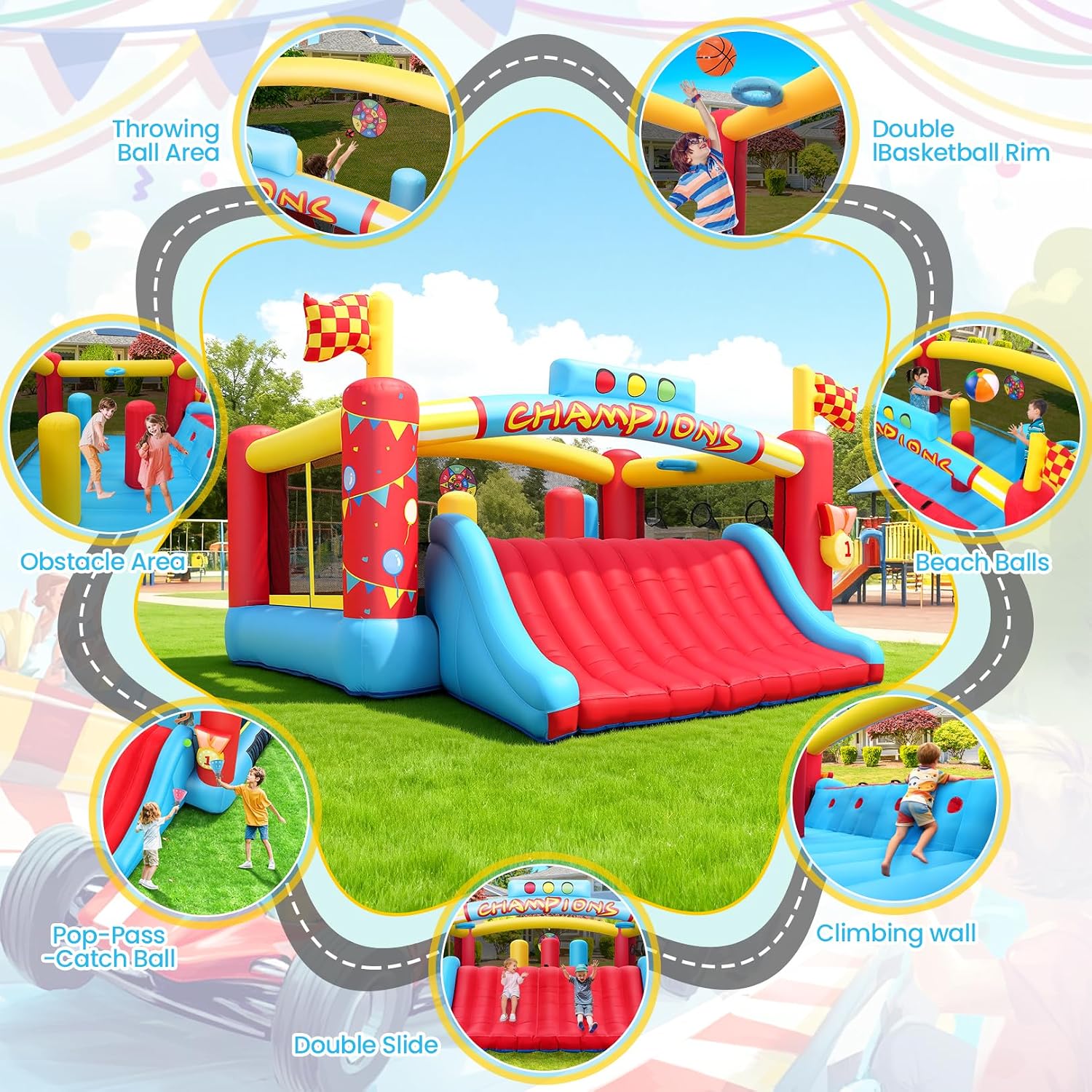 Großes Aufblasbares Hüpfhaus f – Kids Outdoor Games Bewertung und Preis